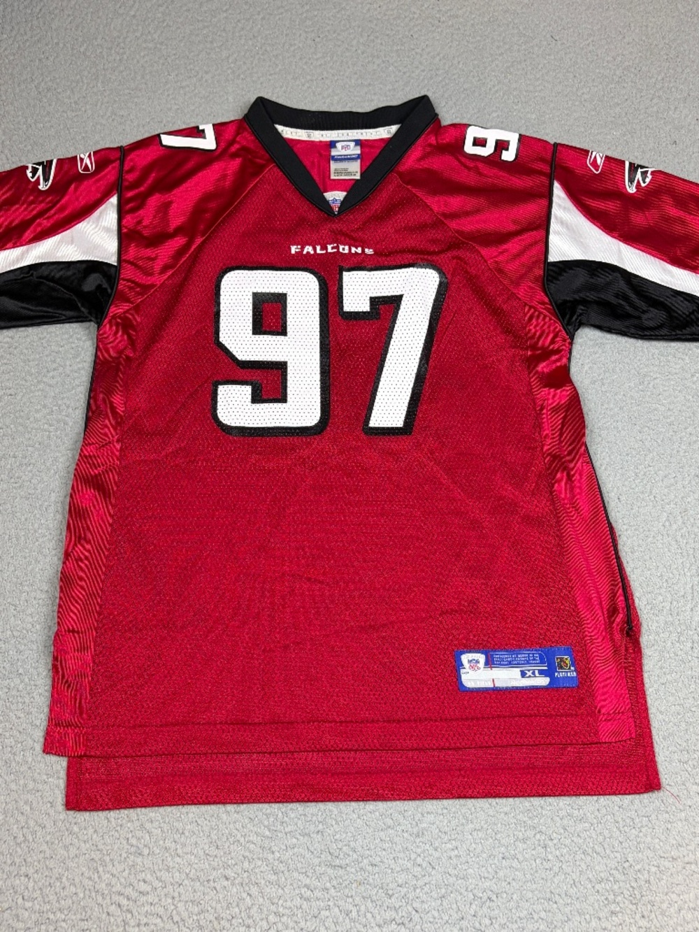 Atlanta Falcons Jersey Youth XL Red Black Nylon Reebok NFL Football Sports
